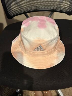 adidas Pastel Tie-Dye Bucket Hat in Pink and Peach